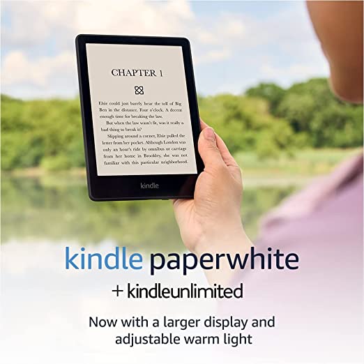 Kindle Paperwhite (8 GB) – Now with a 6.8" display and adjustable warm light - Without Lockscreen Ads   3 Months Free Kindle Unlimited (with auto-renewal)- Black