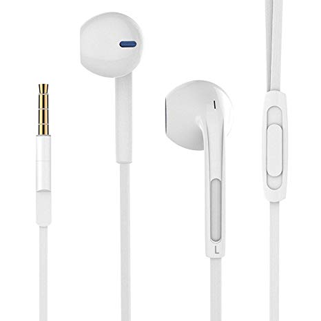 BYZ Stereo Headphone,Wired Earphone Wired Headphone with Mic,WhiteStereo Headphone,Wired Earphone Balanced Bass Driven Sound Headphone with Mic,White