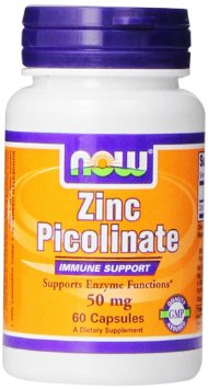 NOW Foods Zinc Picolinate, 50mg,  60 Capsules