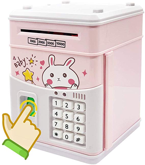 Electronic Piggy Bank for Girls, Kids Coin Bank with Code, Electronic Money Banks Money Box for Kids, Mini ATM Bank Girls Money Bank, ATM Piggy Bank for Real Money, Kids Safe Bank, Fun Piggy Bank