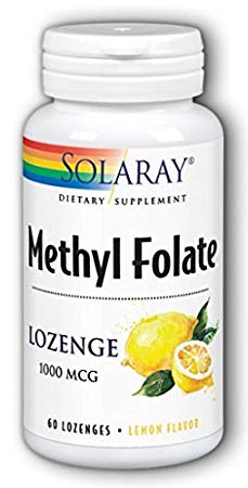 Solaray Methyl Folate, Lemon, White, 60 Count