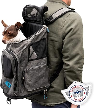 Sherpa, Travel Backpack Pet Carrier, Airline Approved, Machine Washable, Mesh Windows, Safety Locks, Spring Frame