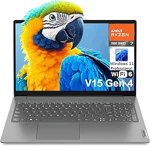 Lenovo V15 G4 15.6" FHD Business Laptop Computer, AMD Octa-Core Ryzen 7 7730U (Beat i7-1355U), 16GB DDR4 RAM, 512GB PCIe SSD, WiFi 6, Bluetooth 5.2, RJ-45, Type-C, Iron Grey, Windows 11 Pro, AZ-XUT