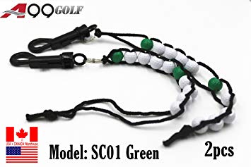 A99 Golf Sc01 Beads Green Stroke Shot Score Counter Keeper with Clip Club 2pcs