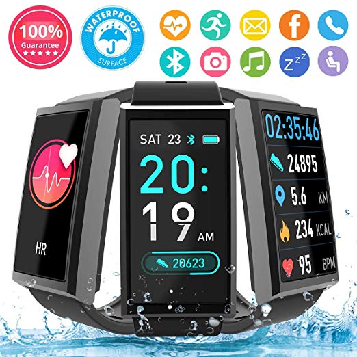 Fitness Tracker Smart Watch, Waterproof Fitness Watches with Heart Rate Monitor, Activity Tracker Watch Sport Smart Bracelet with Pedometer Sleep moinitor Calorie Counter for Women Men Android iOS