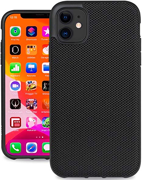 Evutec Ballistic Nylon iPhone 11 6.1 Inch, Unique Heavy Duty Premium Protective Military Grade Drop Tested Shockproof Phone Case Cover(AFIX  Magnetic Mount Included) (Black)