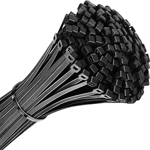 200pcs 14 inch Zip Ties Heavy Duty, 50lbs Tensile Strength Black Zip Ties, Self-Locking Premium Nylon Cable Wire Ties, for Indoor and Outdoor by Fomuson