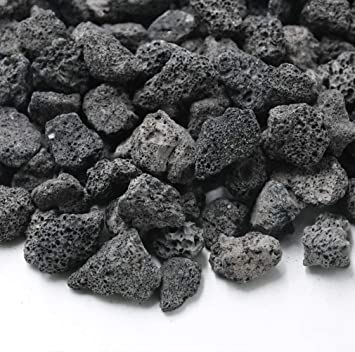 Skyflame Black Natural Stones Lava Rock Granules for Gas Fire Pit | Fireplace | Gas Log Set | BBQ Grills | Garden Landscaping Decoration | Cultivation of Potted Plants | Indoor Outdoor Use (5-lb Bag)