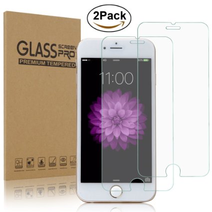 iPhone 6S Plus Screen Protector, Ultra Thin 9H Hardness iPhone 6 Plus Crystal Clear 0.3MM 2.5D HD Tempered Glass Screen Protector Cover [Anti Scratch] Slim for iPhone 6/6S Plus 5.5 Inch, [2-Pack]
