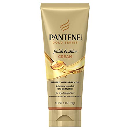 Pantene, Shine Cream Hair Treatment, with Argan Oil, Sulfate Free, Pro-V Gold Series, for Natural and Curly Textured Hair, 6 fl oz