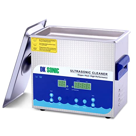 Digital Ultrasonic Cleaner - DK SONIC 3L 120W Sonic Cleaner with Heater Basket Digital Timer for Jewelry,Ring,Eyeglasses,Denture,Watchband,Coins ,Small Metal Parts,Record,Circuit Board etc