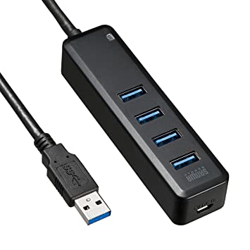 SANWA (Japan Brand) 4-Port Magnetic USB 3.0 Hub for Data Transfer with 3ft Extended Cable for MacBook, Mac Pro, Mac Mini, iMac, Surface, Notebook PC, Laptop, HDD, can be Used as Self Powered Splitter