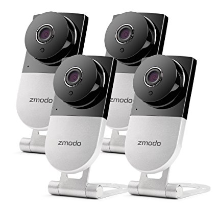 Zmodo 720p HD Wireless Home Surveillance Camera System - 4 Cameras with Night Vision and Two-way Audio