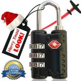Perfect Size TSA Approved Luggage Locks From Sureina With 3 Digits Best Choice For Travel Get a Free Lifetime Warranty A Padlock Also For Lockers At Gym School Cabinets Leather Bags Outdoors Set Your Own Combo And Forget About Keys Forever