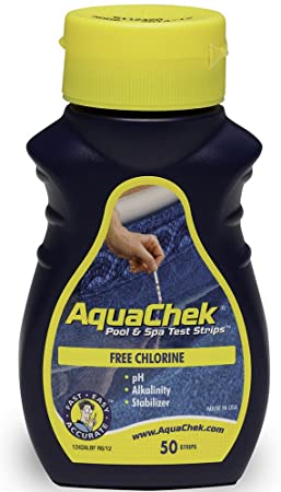 2) AQUACHEK Yellow Swimming Pool Spa Chlorine 4 in 1 Test Strips Aquacheck 50pk