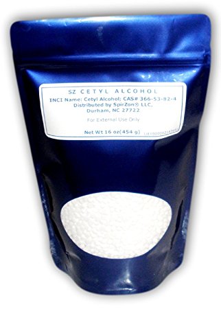 SZ Cetyl Alcohol, 16 oz. For DIY Cosmetics, Soap, Candles.