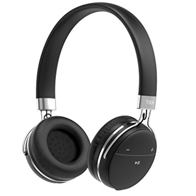 Bluetooth Headphones, Tribit XFree Move Stereo Wireless Headphones with Microphone, Rich Bass, 14 Hours Playtime, 2 Drivers of 40mm in Diameter, Bluetooth 4.1 CSR Chips, 3.5mm Aux Support, Black