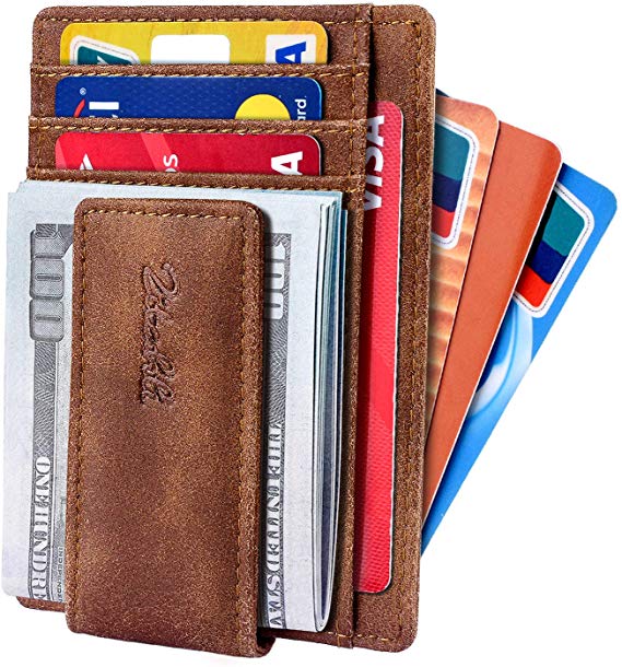 Slim & Minimalist Bifold Front Pocket Wallet with Strong Magnet  Money Clip for men,Effective RFID Blocking & Anti-magnetic