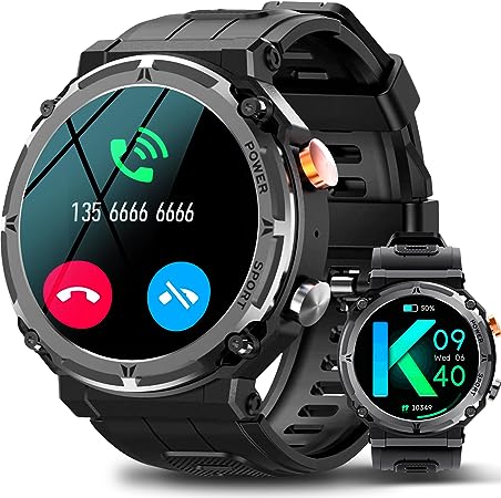 LEMFO Smart Watch for Men, 1.39" Smart Watch with Make and Answer Calls, 100  Sports Modes Heart Rate/Blood Pressure/SpO2 Monitor AI Voice Assistant Pedometer, Fitness Watch for Android iOS
