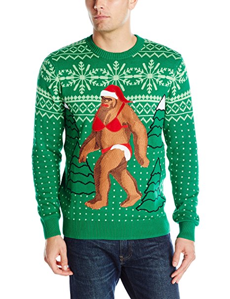 Alex Stevens Men's Bikini Sasquatch Ugly Christmas Sweater