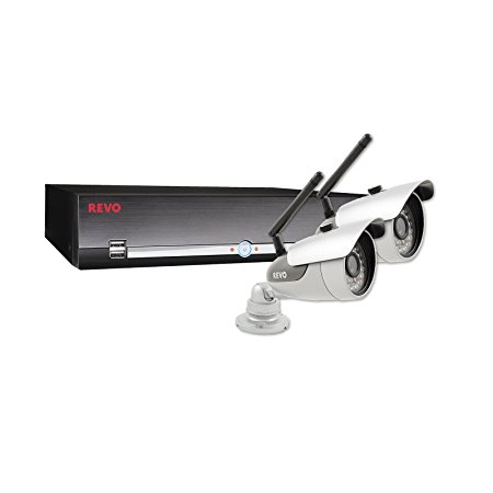 REVO America R44W2E-5G REVO America 4-Channel 500GB DVR Surveillance System with 2 600TVL Wireless Bullet Camera (Gray)