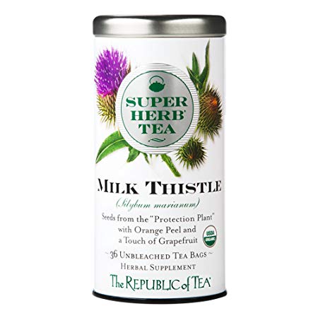 The Republic Of Tea Organic Milk Thistle Superherb Tea, 36 Tea Bags, Detox Tea