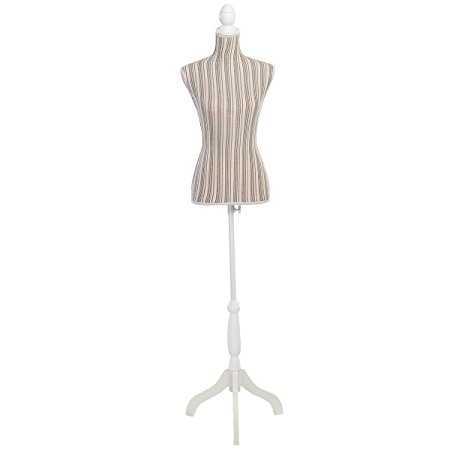 Giantex Female Mannequin Torso Dress Form Display W/ White Tripod Stand (Gray)