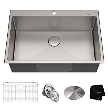 Kraus KHT300-33 Standart PRO Kitchen Stainless Steel Sink, 33 inch, Single Bowl