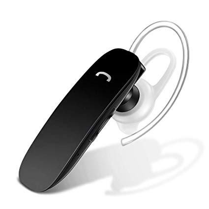 Bluetooth Headset for Cell Phones - GLCON Voice Command Bluetooth Wireless Earpiece with Noise Cancelling Mic - Beats Bluetooth Headphones for Driver Workout - iPhone Samsung Galaxy LG Earbuds (Black)