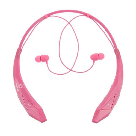Bluetooth Stereo HeadsetKINGCOO Bluetooth Wireless Headphones with Microphone for Apple iPhone iPad iPod Samsung Android Smart Phones And Other Bluetooth Device - Pink
