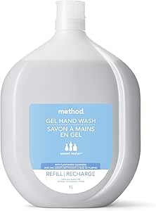 Method Liquid Hand Soap Refill, Biodegradable Formula Reloads Gel Hand Wash Bottle, Sweet Water Scent, 1 Liter