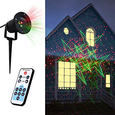 Decolighting 20 Patterns Laser Light IP65 Waterproof R&G Landscape Projector with RF Remote Control for Christmas, Holiday, Wedding and Home Decoration