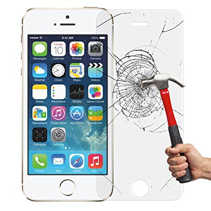 (2 Packs) Screen Protector for iPhone SE 5 5C 5S, Etrech [0.26mm] 9H High Transparency Clear Premium Tempered Glass for iPhone SE / iPhone 5 / iPhone 5C / iPhone 5S