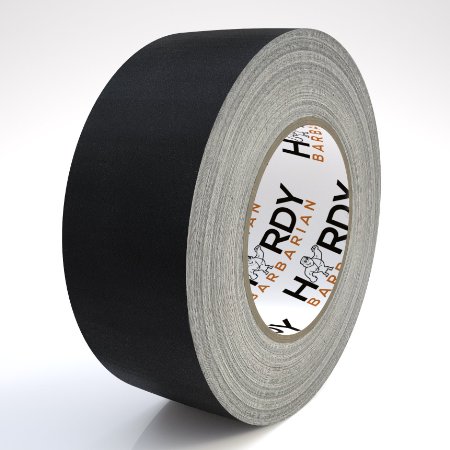 Professional Grade Gaffer Tape By HardyBarbarian - 2X Size Huge 2 inch 55 Yards - Multipurpose - Residue Free, Non-refective & Waterproof - Strong Adhesive With 3 FREE Wire or Cable Organizers (Black)