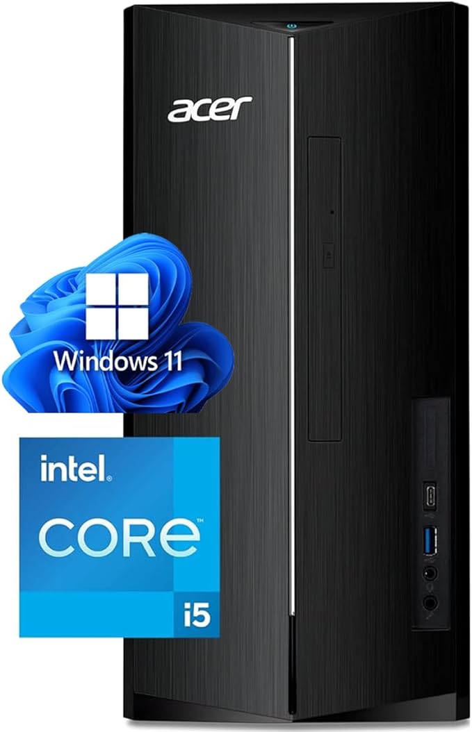 acer Aspire Desktop, 12th Gen Intel Core i5-12400 6-Core Processor, 16GB 3200MHz DDR4, 1TB NVMe M.2 SSD, 8X DVD, Intel Wireless Wi-Fi 6 AX201, Bluetooth 5.2, Windows 11 Home