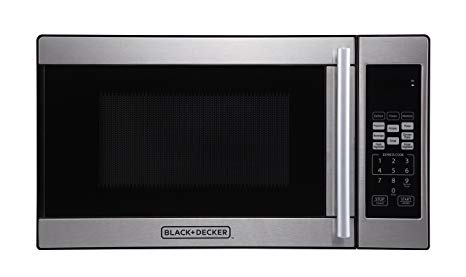 Black   Decker 0.7 Cubic Foot 700 Watt Stainless Steel Microwave with Turntable