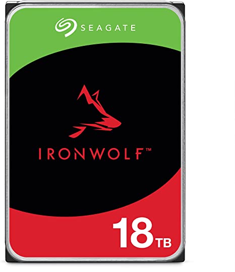 Seagate IronWolf 18TB NAS Internal Hard Drive HDD – CMR 3.5 Inch SATA 6Gb/s 7200 RPM 256MB Cache for RAID Network Attached Storage, Rescue Services – Frustration Free Packaging (ST18000VNZ00)