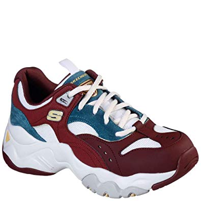 Skechers Women's D-Lites 3-0 Ocean Cloud Fashion Sneakers Burgundy/White