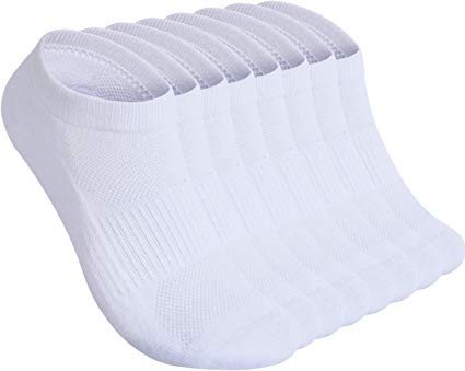 Womens 8 Pack Athletic Ankle Socks Performance Cotton Low Cut Mesh Cushioned Sock for Sports Running