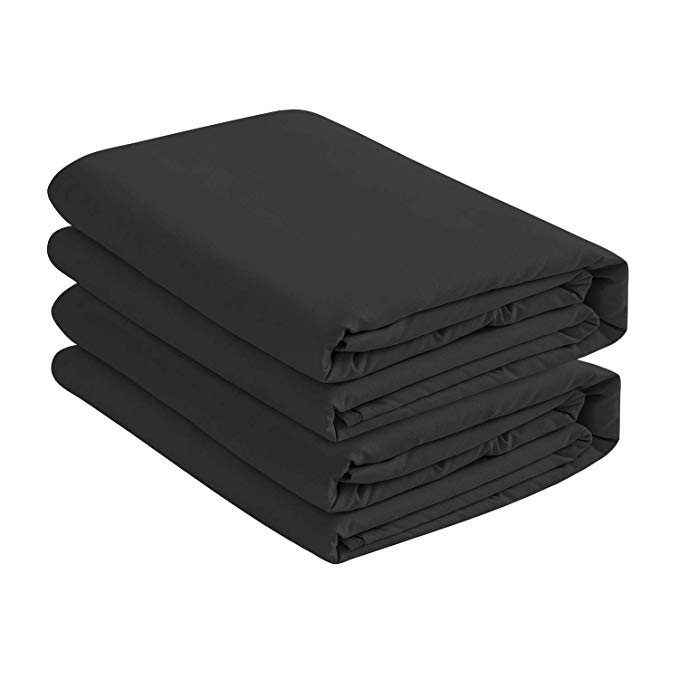 BASIC CHOICE 2-Pack Deep Pocket Bed Fitted Sheet/Bottom Sheet - Full, Black