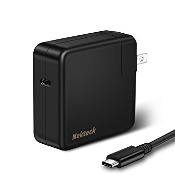 Nekteck USB-IF Certified 46W Type C Wall Charger with Power Delivery for Apple MacBook, New MacBook Pro, Google Pixel 2/XL, PixelBook, Samsung Galaxy S8, Nintendo Switch(USB-C Cable Included), Black