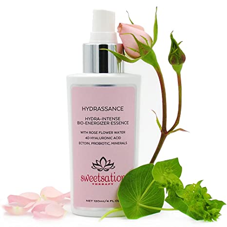Sweetsation Therapy / YUNASENCE HYDRASSANCE Hydra-Intense Bio-Energizer Protective Essence, 4oz. With Ectoin, Vitamin C, 4-D Hyaluronic Acid, Minerals, Probiotic.