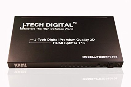J-Tech Digital JTD3DSP0108 8 Port HDMI Powered Splitter 1x8 V1.3 Certified with 3D