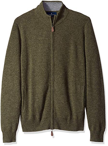 Amazon Brand - BUTTONED DOWN Men's 100% Premium Cashmere Full-Zip Sweater