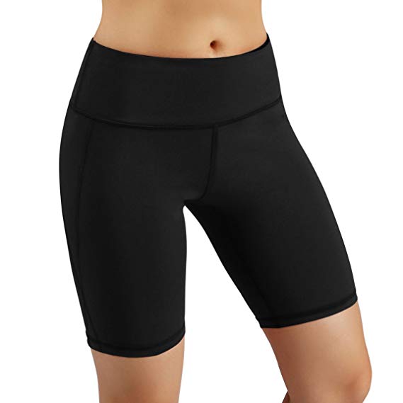 ODODOS Power Flex Yoga Short Tummy Control Workout Running Athletic Non See-Through Yoga Shorts with Hidden Pocket