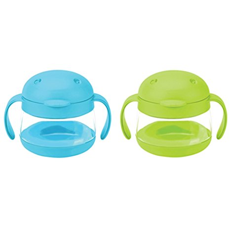 Ubbi Tweat 2 Piece Snack Container, Green/Blue