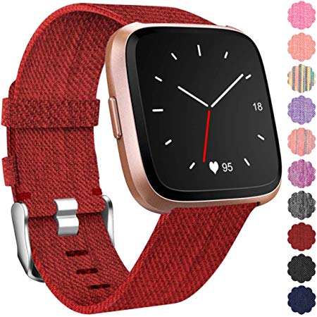 Maledan Replacement for Fitbit Versa Bands Women Men Large Small, Woven Fabric Accessories Strap Wrist Band Compatible with Fitbit Versa Smart Watch