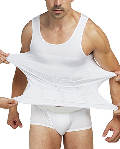 Shaxea Mens Slimming Body Shaper Gynecomastia Vest Shirt Tank Top Compression Shirt, Shapewear for Men