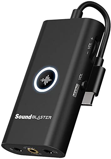 Creative Sound Blaster G3 USB-C External Gaming USB DAC and Amp for PS4, Nintendo Switch, Ft. GameVoice Mix (Audio Balance for Game/Chat), Mic/Vol Control and Mobile App Control, Plug-and-Play