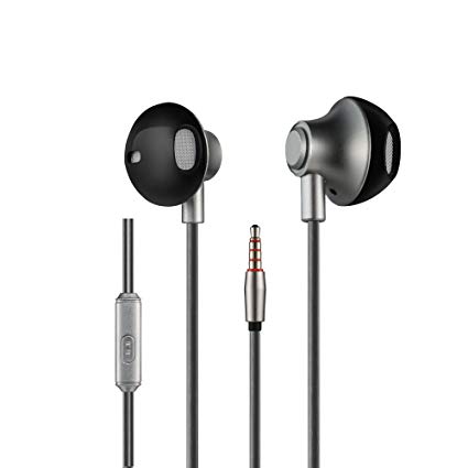 Earbuds Mic, Parmeic 3.5mm Remote Control Earphones Headphones Bass Stereo Headset Compatible iPhone6 6s iPad iPod Samsung Android (Black) … (black)